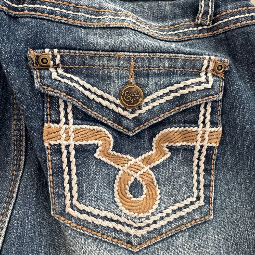 Earl Jeans Women's Blue Denim Capris - Picture 3 of 7